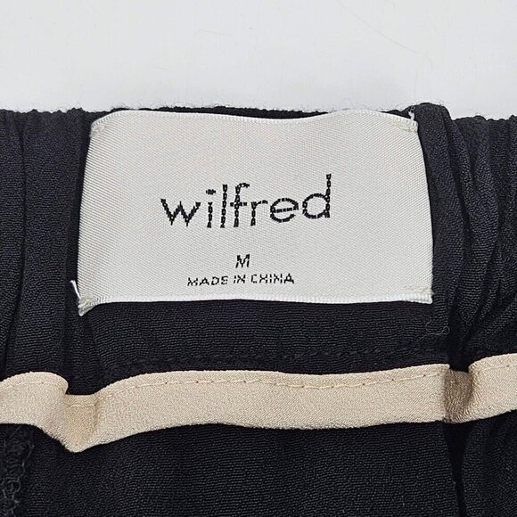 Wilfred Aritzia Wide Leg Cropped Pants Black Women’s Size M Tie Waist Minimalist - Picture 4 of 11